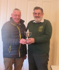 Matthew presents Keith Leonard with the Orchard trophy